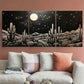 3pcs Desert Starry Night Cactus Moon Metal Print Ready to Hang Art