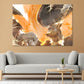 Orange Gold & Black Abstract Print 100% Australian Made Stretched Canvas Ready to Hang - AB-136