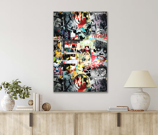 Wall Covered in Bunch of Colorful Graffiti Paints Print 100% Australian Made 40x60cm Stretched Canvas Ready to Hang