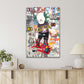 Classic Cartoon Figure with A Bunch Graffiti Paintings Print 100% Australian Made 40x60cm Stretched Canvas Ready to Hang