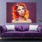 Red Haired Woman with Butterflies Print 100% Australian Made Stretched Canvas Ready to Hang - FS-136