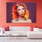 Red Haired Woman with Butterflies Print 100% Australian Made Stretched Canvas Ready to Hang - FS-136