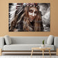 Warrior Girl with Headdress Closeup Print 100% Australian Made Stretched Canvas Ready to Hang - BO-136