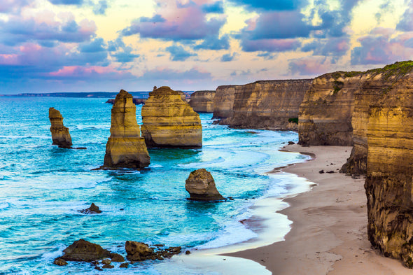 Twelve Apostles & Ocean View Australia Print 100% Australian Made Stretched Canvas Ready to Hang - AU-136