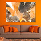 Orange Gold & Black Abstract Print 100% Australian Made Stretched Canvas Ready to Hang - AB-136