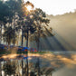 Pang Ung Lake With Foggy Morning Mae Hong Son Thailand Wall Art Canvas Office Home Room Framed 120x60cm