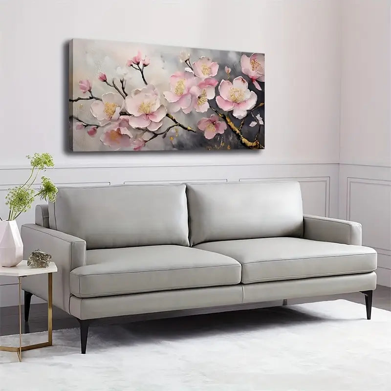 Bouquet Of Pink Flowers wall canvas office home room framed 120x60cm