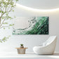 Green Dynamic Waves & Bubbles Wall Art Canvas Office Home Room Framed 80x45cm