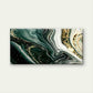 Green And Golden Abstract Wall Art Canvas Office Home Room Framed 80x45cm