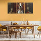 3pcs Dog King Sitting on a Throne Animals Oil Painting Metal Print Ready to Hang Art