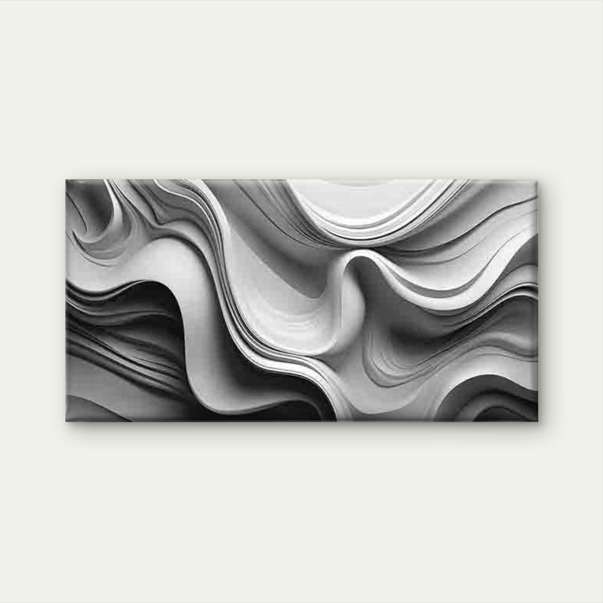 Abstract Black White Gray Beige Wall Art Canvas Office Home Room Framed 80x45cm