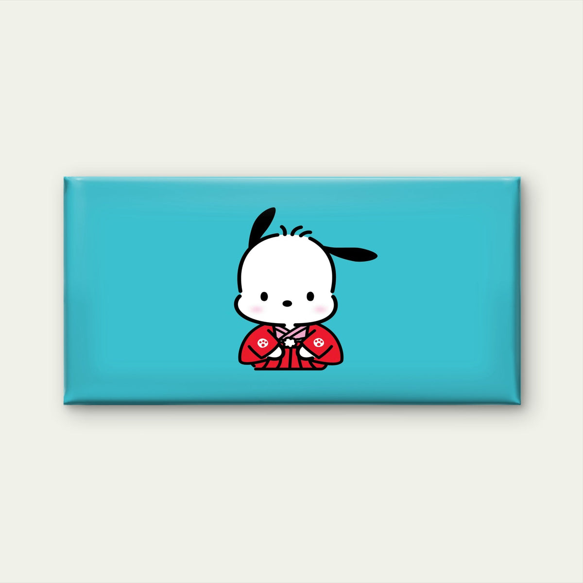 Kawaii Cute Kimono Dog Teal Wall Art Canvas Office Home Room Framed 80x45cm