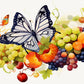 Monarch Butterfly Grape Vine Wall Art Canvas Office Home Room Framed 120x60cm