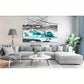 Beach Coastal White Clouds Black Stones Wall Art canvas office home room framed 120x60cm