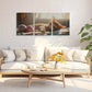 3pcs Cute Cat Sleeping on Bed Vibrant Animal Metal Print Ready to Hang Art