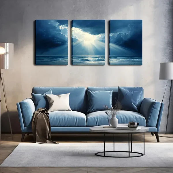 3pcs Charm of Light Wall Art Set Canvas Framed 60x900cm - High Quality Print 100% Australian Made Wall Canvas Ready to Hang