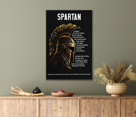 Spartan Art Motivation Poster Print 100% Australian Made 40x60cm Stretched Canvas Ready to Hang