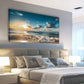 Sunset Beach Blue Ocean Nature Wall Art canvas office home room framed 80x45cm
