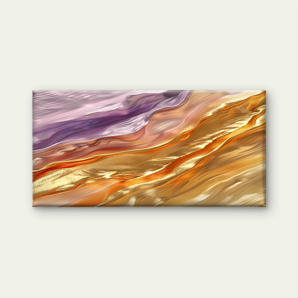 Amethyst Gilded Velvet Pleat Wall Art Canvas Office Home Room Framed 120x60cm