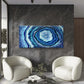 Blue Agate Illustration Wall Art Canvas Office Home Room Framed 80x45cm
