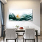 Golden Ferns Green Waves Wall Art Canvas Office Home Room Framed 120x60cm