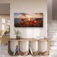 Poppies Spring Sea with Sunset Sky Coastline Wall Art Canvas Office Home Room Framed 80x45cm
