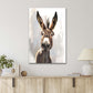 Cute Grey Donkey with The Biggest Nose Ever, Animal Paint Print 100% Australian Made 40x60cm Stretched Canvas Ready to Hang