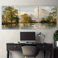 3pcs Rustic Duck Autumn Countryside Metal Print Ready to Hang Art