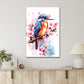 Watercolor Bird Perched on A Branch with Spring Blossoms Print 100% Australian Made 40x60cm Stretched Canvas Ready to Hang