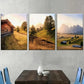 3pcs Modern Nature Plains Mountains Countryside Farmhouse Landscape Art Wall Art Set Canvas Framed 40x60cm - High Quality Print 100% Australian Made Wall Canvas Ready to Hang