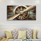 Aircraft Propeller Retro Fighter Aviation Military Wall Art canvas office home room framed 120x60cm