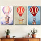 3pcs Dog Hot Air Balloon Colorful Classic Design Metal Print Ready to Hang Art