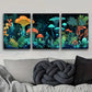 3pcs Underwater Mushroom Theme Metal Print Ready to Hang Art