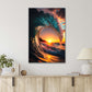 Waves At A Sunset Print 100% Australian Made 40x60cm Stretched Canvas Ready to Hang