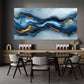 Blue and Golden Fluid Abstract Wall Art wall canvas office home room framed 120x60cm