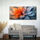 Orange and Blue Bloom Design Wall Art Canvas Office Home Room Framed 120x60cm