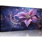 Abstract Purple Flower Vibrant Floral Wall Art canvas office home room framed 80x45cm