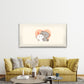 Hugging Cats Pastel Pink Heart Wall Art Canvas Office Home Room Framed 120x60cm