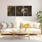 3pcs Cute Hedgehog Charming Animal Design with Floral Metal Print Ready to Hang Art