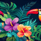 Amazon Toucan Jungle Tropical Wall Art Canvas Office Home Room Framed 120x60cm