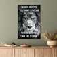 Inspiration Words of Strong Lion, The Warrior Is the Storm Print 100% Australian Made 40x60cm Stretched Canvas Ready to Hang