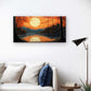 Cozy Autumn Sunset Lake Tree Swing Wall Art Canvas Office Home Framed 120x60cm
