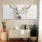 3pcs Rustic Deer Head White and Brown Metal Print Ready to Hang Art