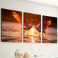 3pcs Flamingos Animal Sunrise Scenic Art Wall Art Set Canvas Framed 40x60cm - High Quality Print 100% Australian Made Wall Canvas Ready to Hang