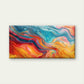 Vibrant Fluid Abstract Motion Wall Art Canvas Office Home Room Framed 80x45cm