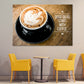 Cup of Coffee on Wooden Quote Print 100% Australian Made Stretched Canvas Ready to Hang - KR-103