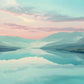 Misty Blue Mountain Lake View Wall Art Canvas Office Home Room Framed 120x60 cm