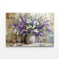 White Purple Flower Vase Painting Print 100% Australian Made 60x40cm Stretched Canvas Ready to Hang