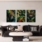 3pcs Vibrant Jungle Animal Tiger Macaw Metal Print Ready to Hang Art