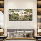 Vintage Tropical Jungle Crane Scene Wall Art Canvas Office Home Room Framed 120x60cm